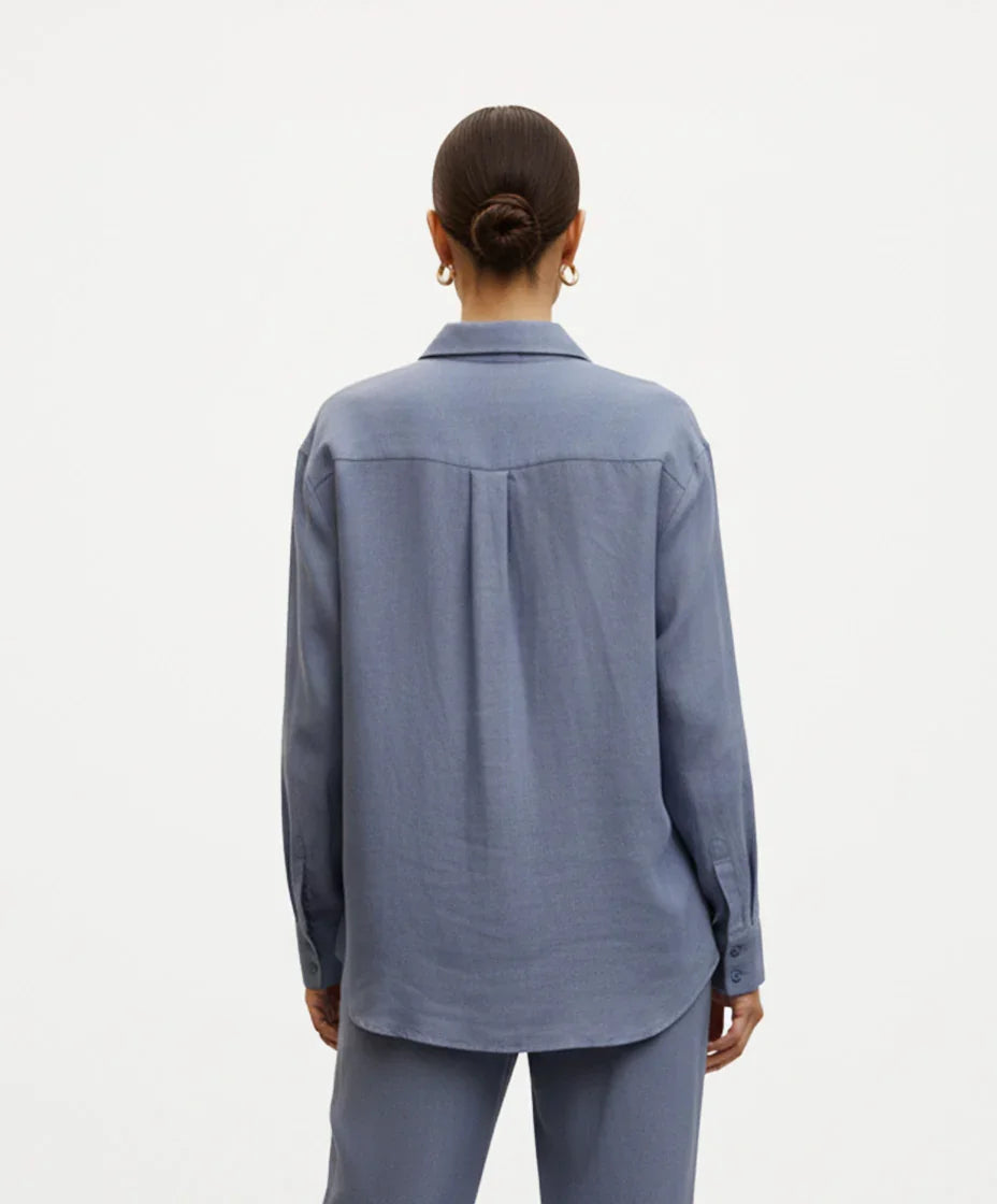 Chemise Bleue en 100% lin oversize
